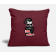 Skull Quote Permission Hipster Bearded Beard Musta Burgundy Pillow